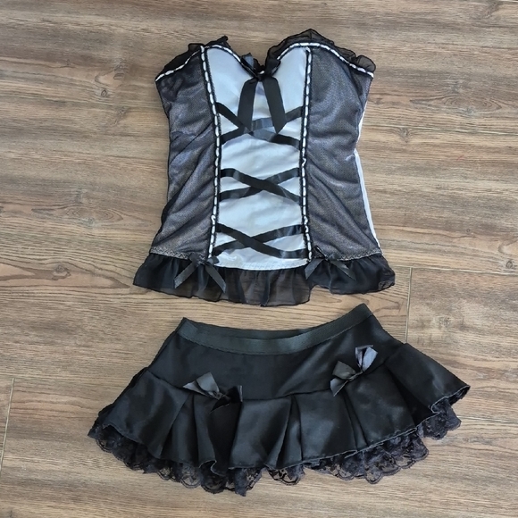 BodyRage Intimates Corset And Skirt Set - Picture 1 of 16